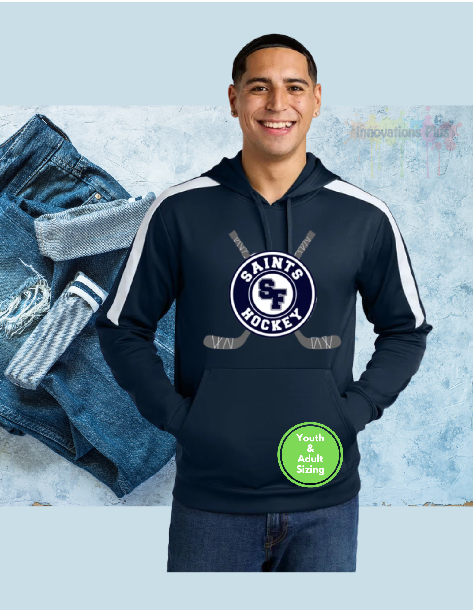 SF Hockey Sport-Tek® Sport-Wick® Fleece United Pullover Hoodie (Stick Logo)