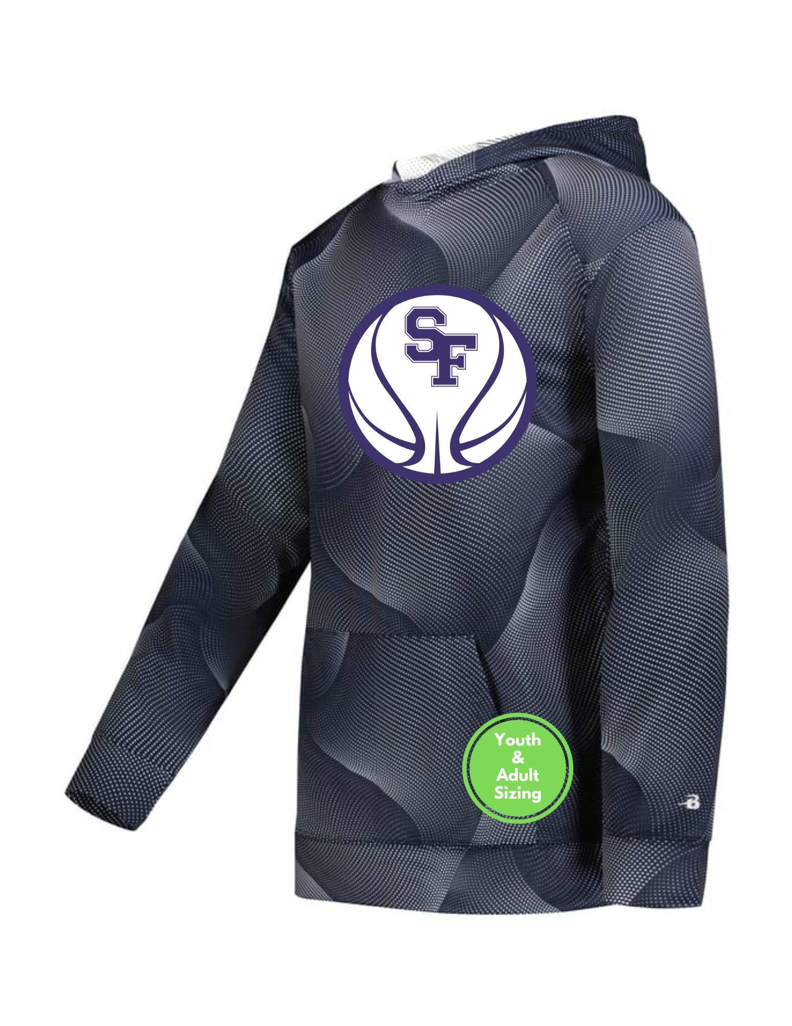 SF Basketball WARP FLEECE HOODIE (ball logo) - Innovations Plus LLC