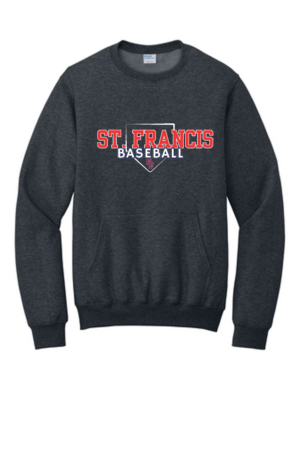 SF Baseball Port & Co™ Core Fleece Crewneck Pocket Sweatshirt (Plate Logo)