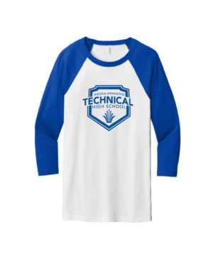 AH Technical High School Three-Quarter Sleeve Baseball Tee  (full front)