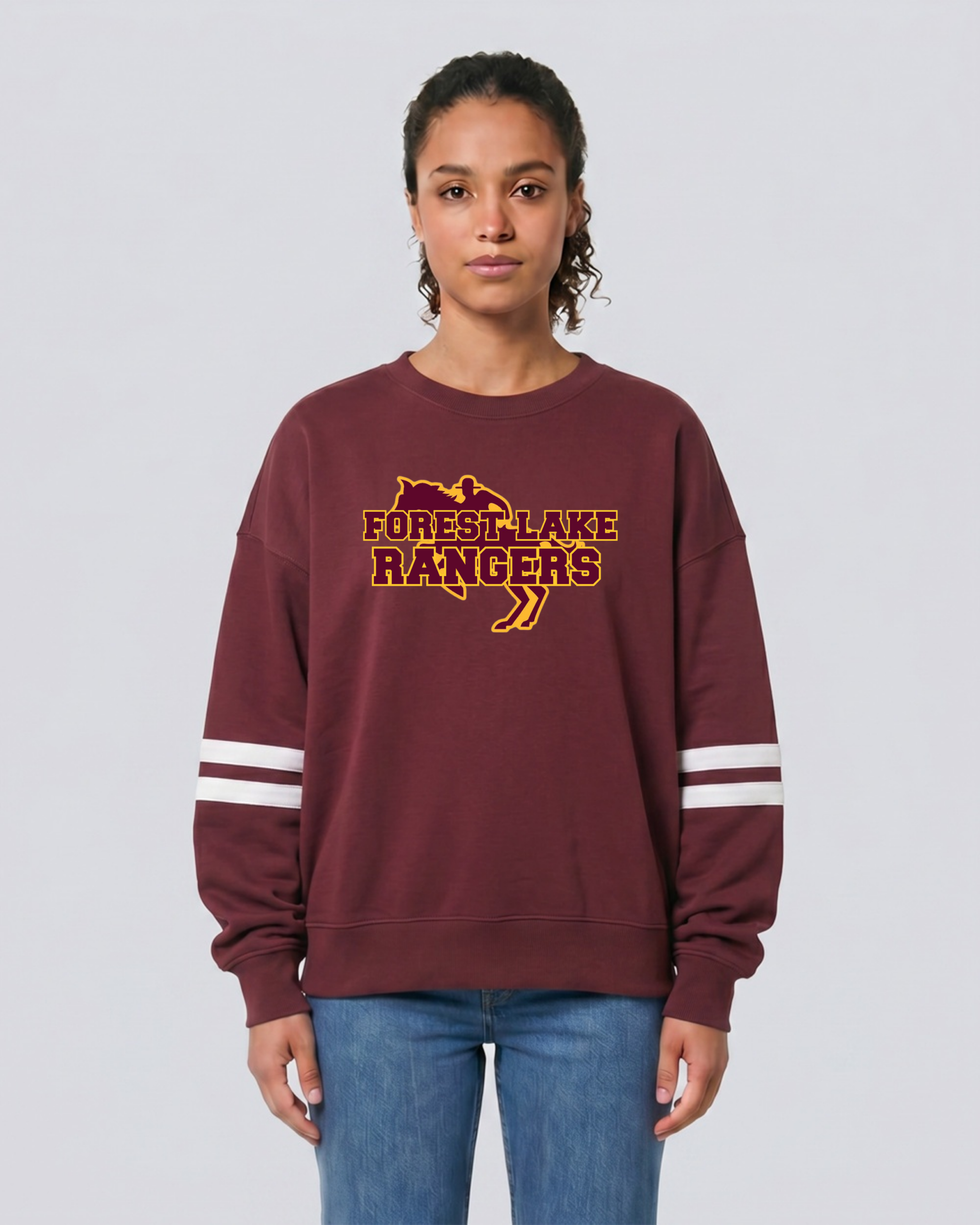 Forest Lake Rangers Ladies Boxy Varsity Crew (Horse Logo)
