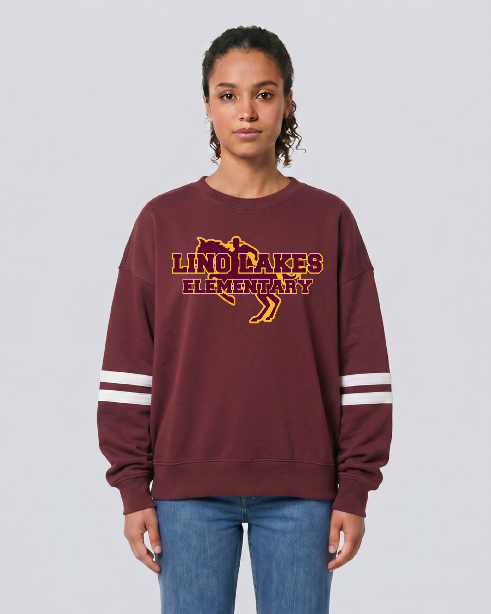 Lino Lakes Elementary Ladies Boxy Varsity Crew (Horse Logo)