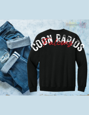 CR Middle School Crew Neck Oversized logo on back (Coon Rapids Falcons)