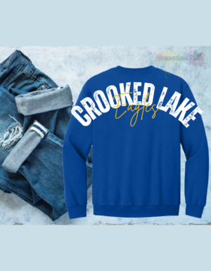Crooked Lake Elementary Crew Neck Oversized logo on back (Crooked Lake Eagles)