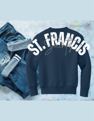 St. Francis Crew Neck Oversized logo on back (St. Francis Saints)