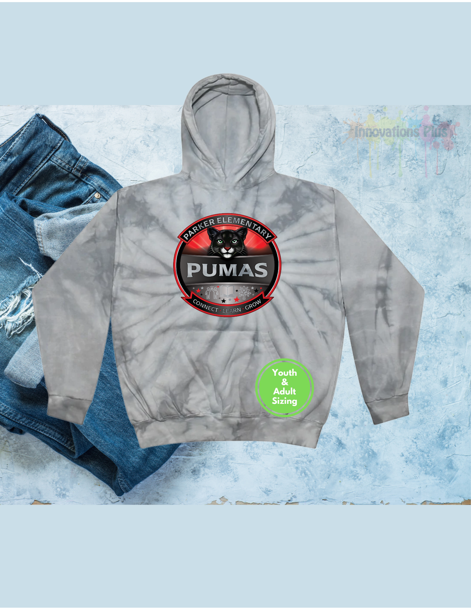 Parker Tie Dye Fleece Pullover (connect learn grow)