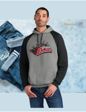 Elk River Jerzees® Unisex NuBlend® Colorblock Raglan Hoodie Sweatshirt (Elk)